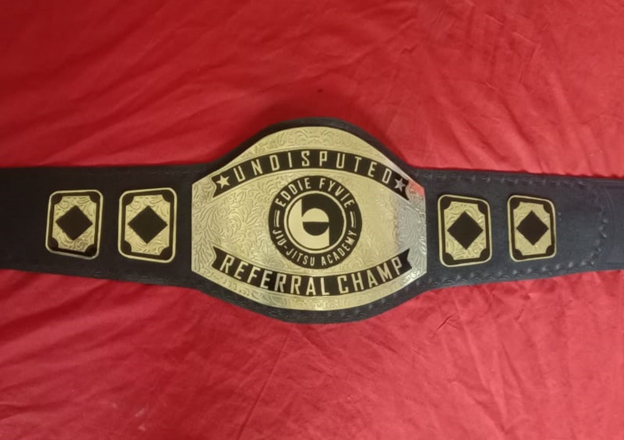 Custom Name and Jiu Jitsu Academy Logo Wrestling Championship Belt - Customize Wrestling Belts