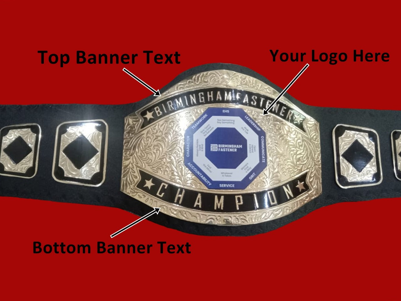 Custom Name and Goal Achieving Logo Wrestling Championship Belt - Customize Wrestling Belts