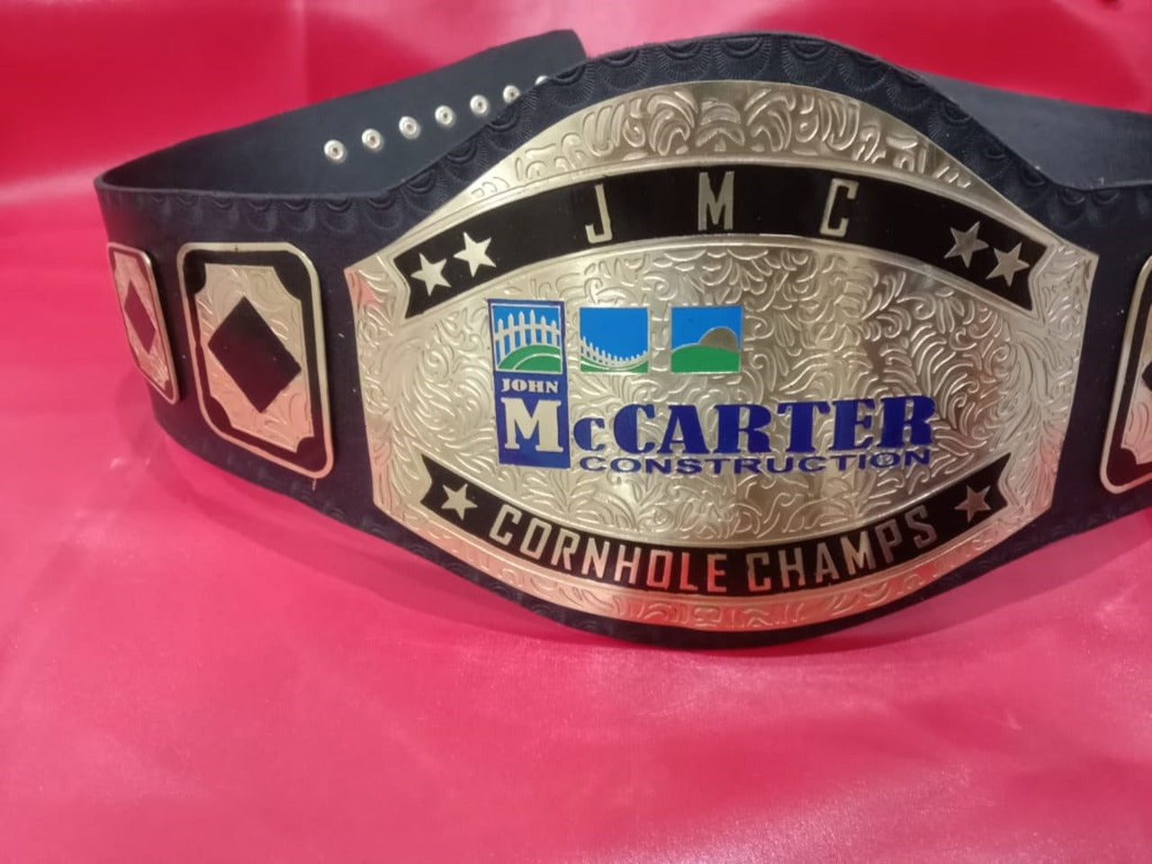 Custom Name and John McCarter Logo Firm Wrestling Championship Belt - Customize Wrestling Belts