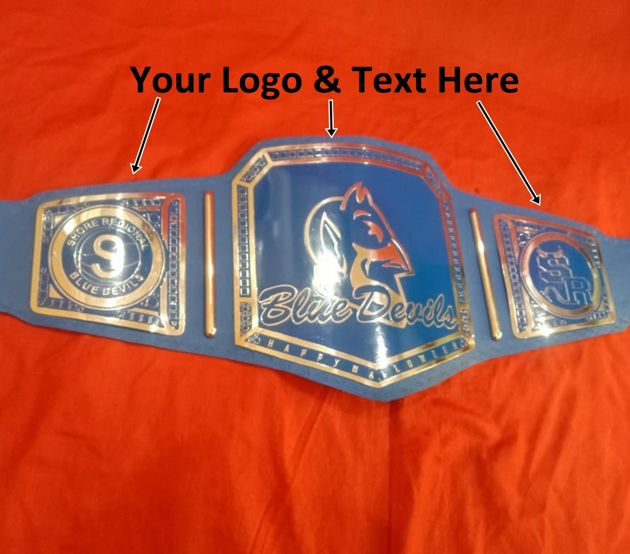 Custom Name and Devil Logo Wrestling Championship Belt - Customize Wrestling Belts