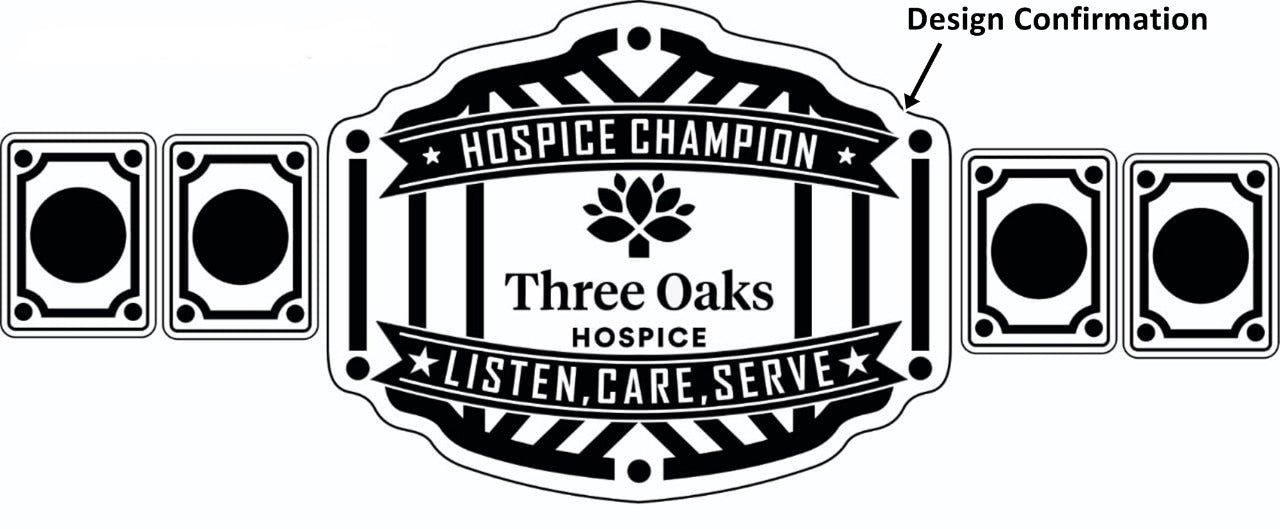 Custom Name and Three Oaks Logo Med Care Wrestling Championship Belt - Customize Wrestling Belts