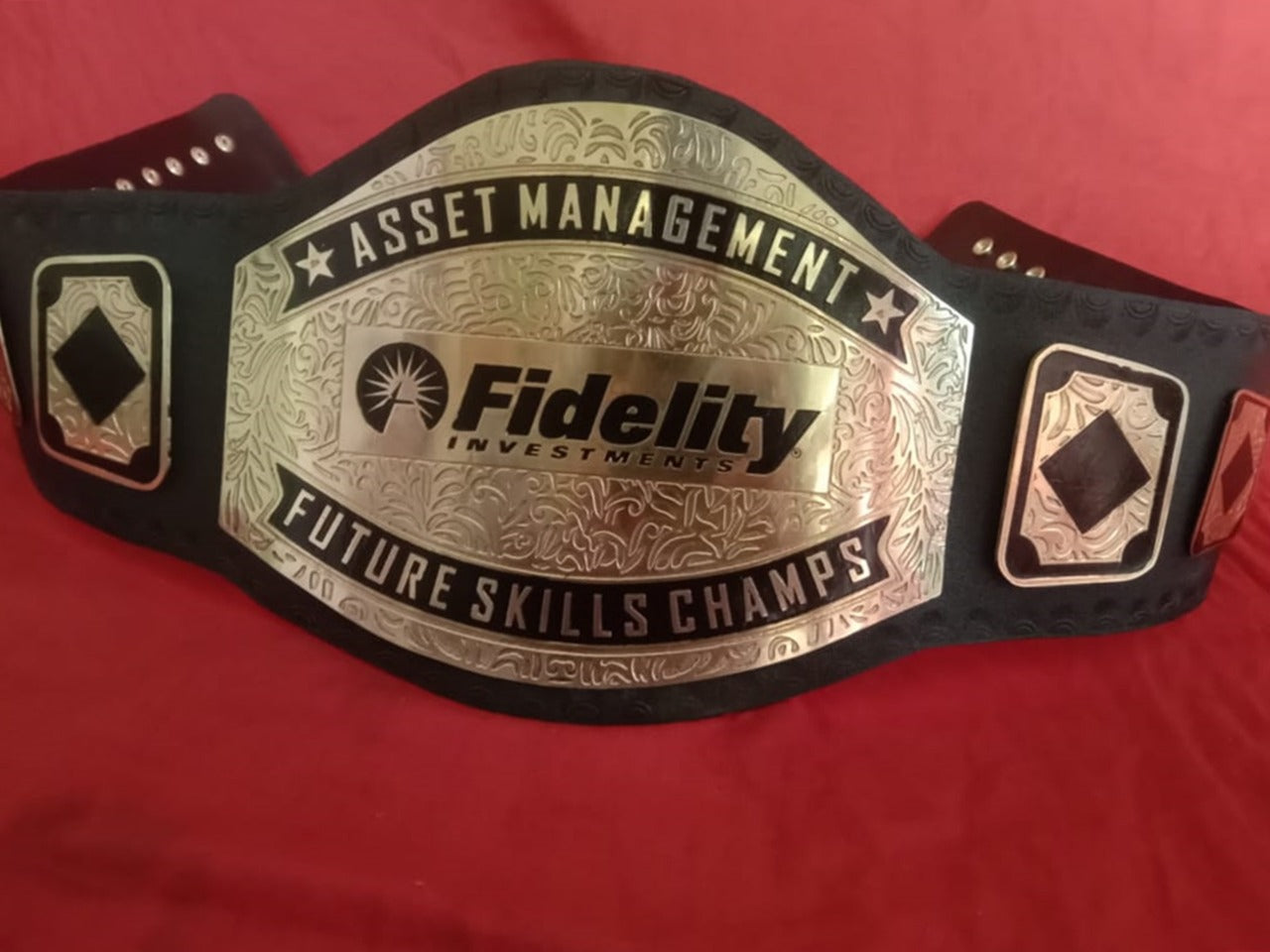 Custom Name and Fidelity Investment Logo Wrestling Championship Belt - Customize Wrestling Belts