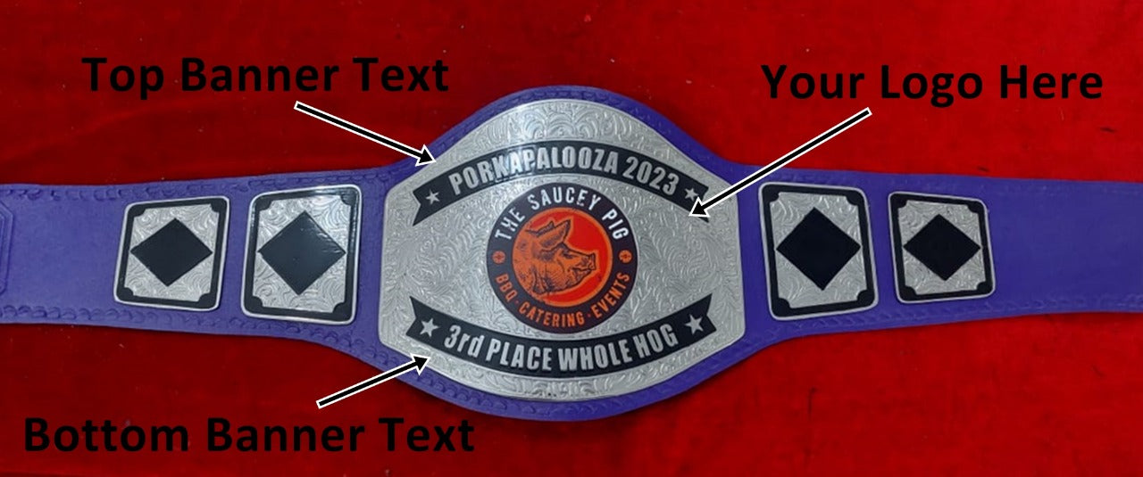 Custom Name and The SAUCEY PIG Logo Wrestling Championship Belt - Customize Wrestling Belts