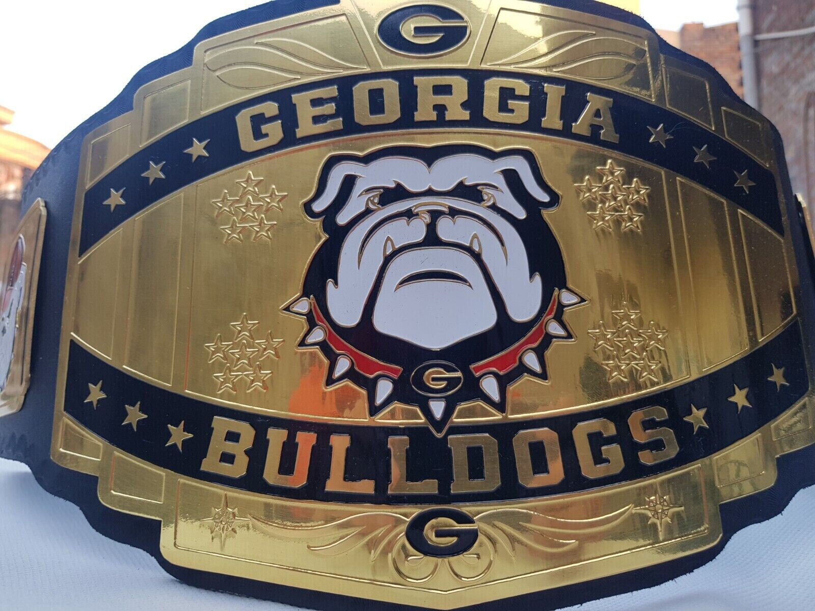 Golden Plate Customized Georgia Bulldogs Championship Belt - Customize Wrestling Belts