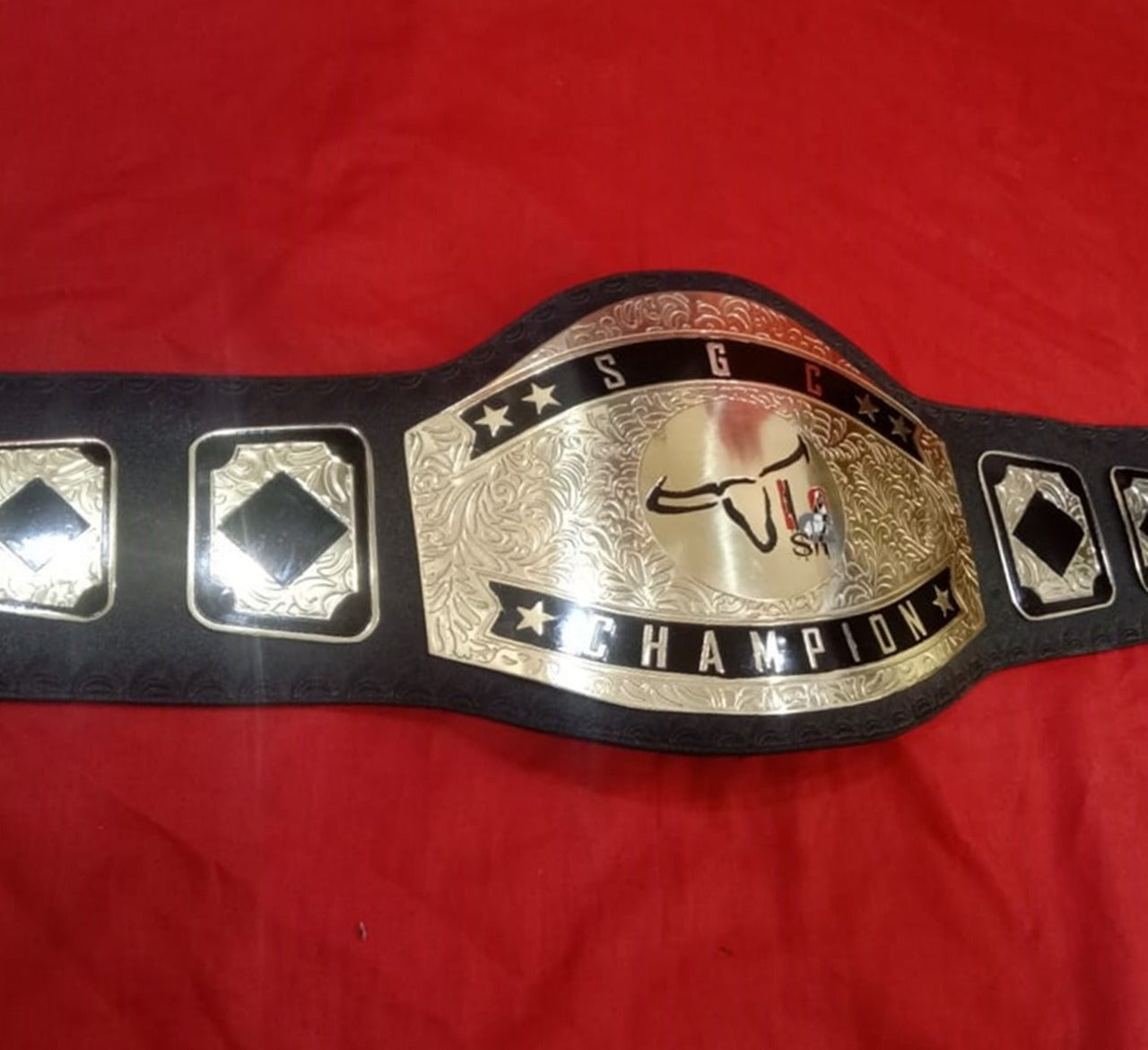 Custom Name and Cow Head Logo Wrestling Championship Belt - Customize Wrestling Belts