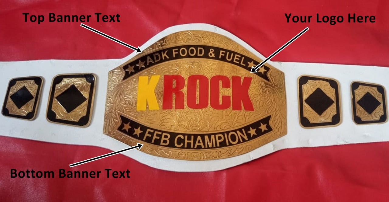 Custom Name and KROCK Logo For ADK F&F Wrestling Championship Belt - Customize Wrestling Belts