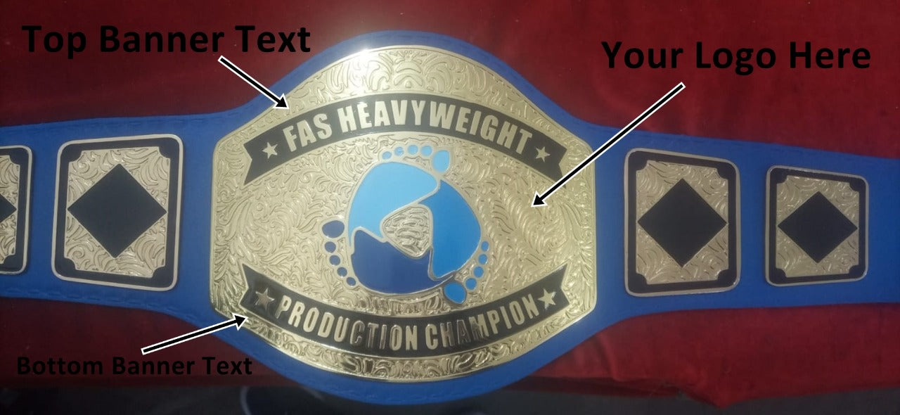 Custom Name and Foot Print Logo Wrestling Championship Belt - Customize Wrestling Belts