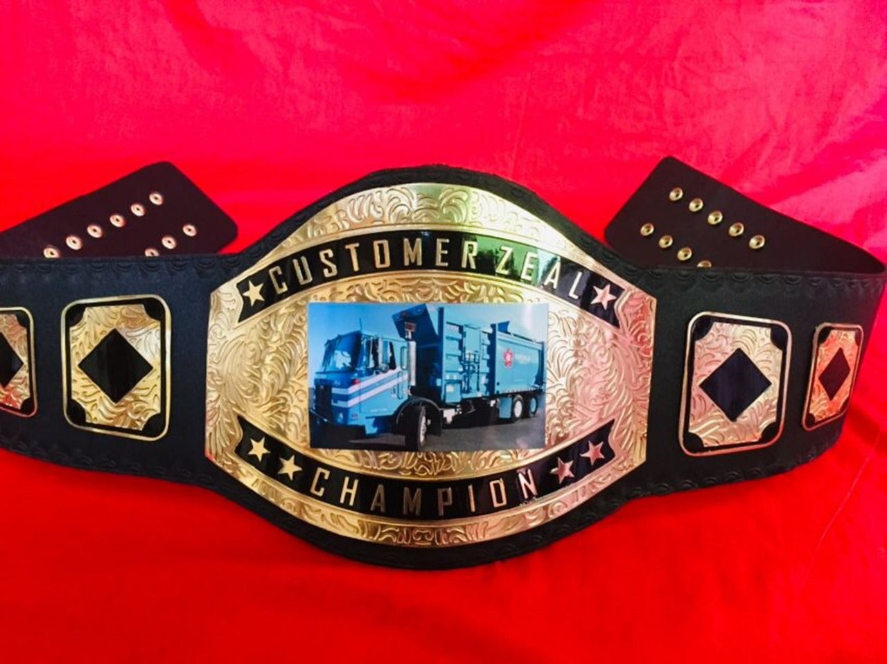 Custom Name and Truck Picture Logo Wrestling Championship Belt - Customize Wrestling Belts