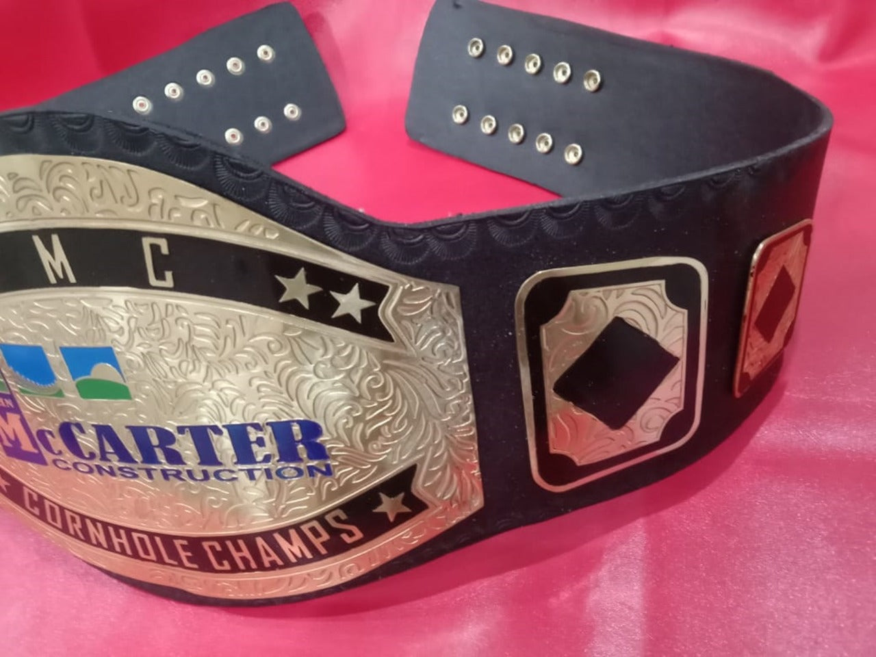 Custom Name and John McCarter Logo Firm Wrestling Championship Belt - Customize Wrestling Belts