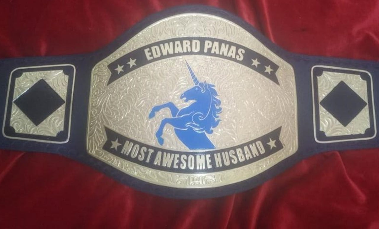 Custom Name and Horse Logo Wrestling Championship Belt - Customize Wrestling Belts