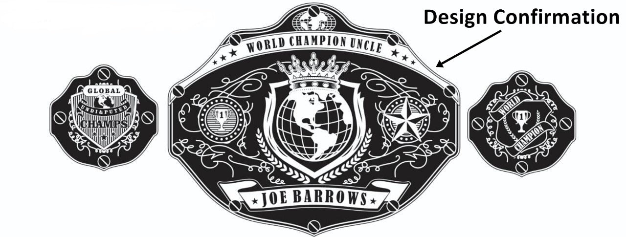 Custom Name and World Crown Logo Wrestling Championship Belt - Customize Wrestling Belts