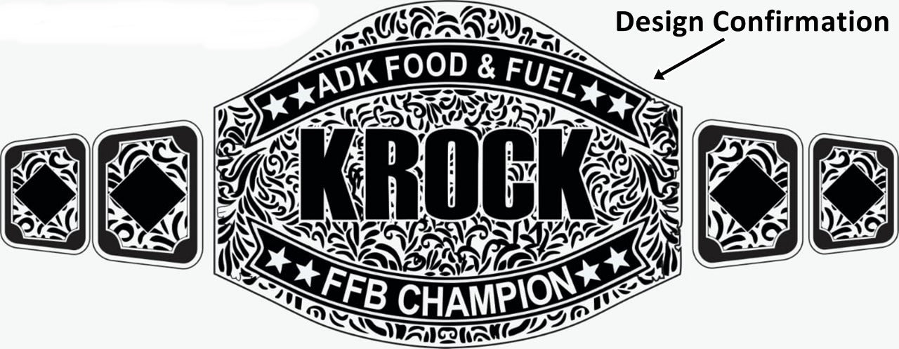 Custom Name and KROCK Logo For ADK F&F Wrestling Championship Belt - Customize Wrestling Belts