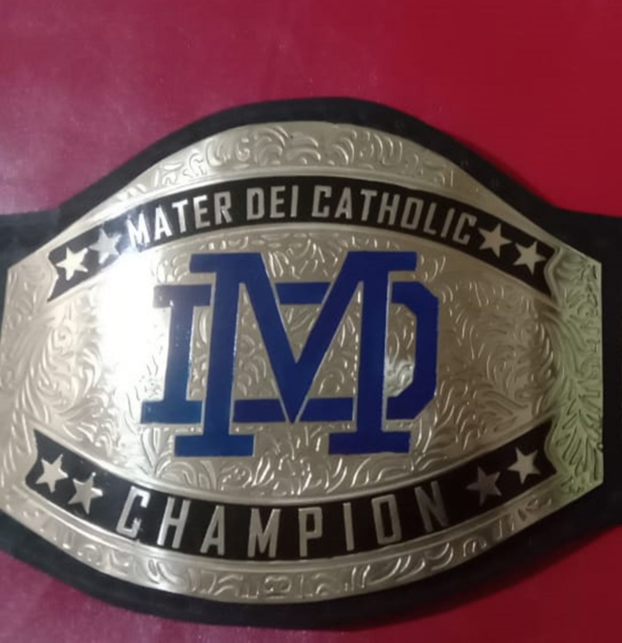 Custom Name and Mather Dei Catholic Logo Wrestling Championship Belt - Customize Wrestling Belts