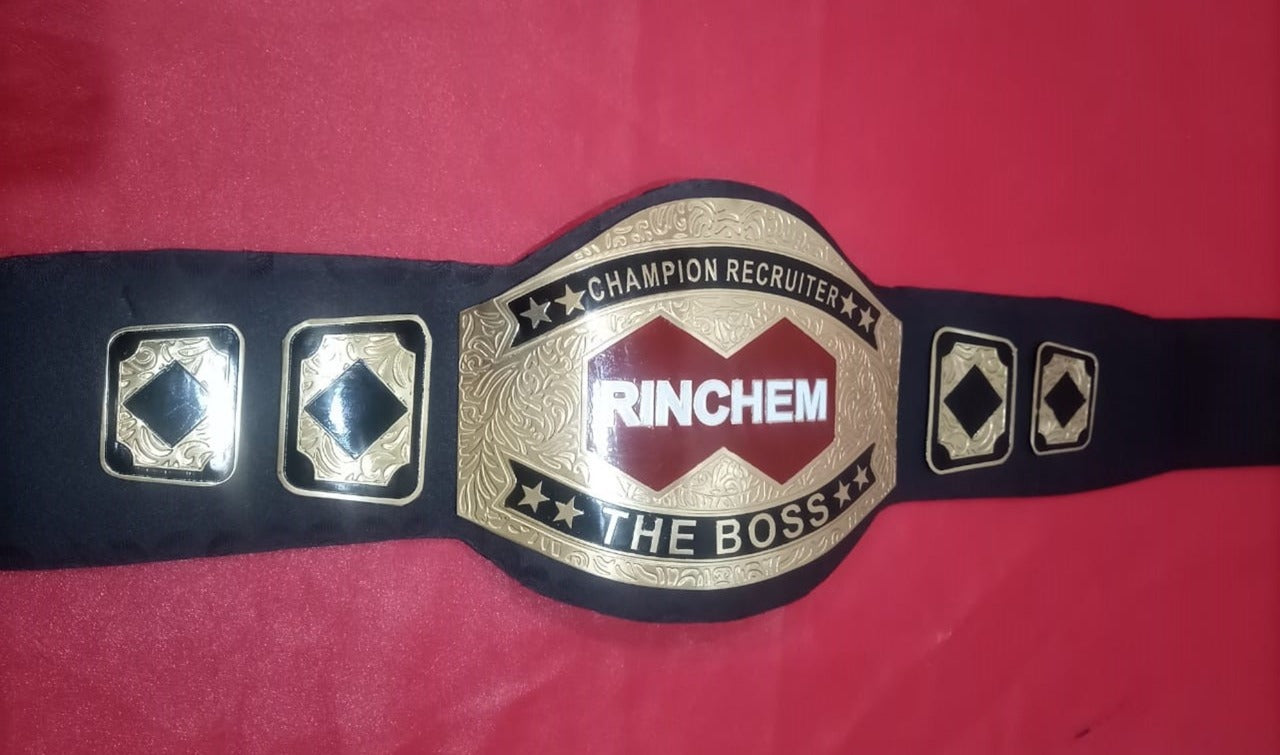 Custom Name and Rinchem Logo For Firm Wrestling Championship Belt - Customize Wrestling Belts