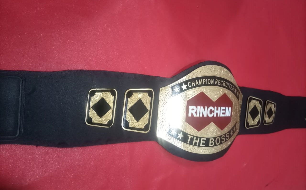 Custom Name and Rinchem Logo For Firm Wrestling Championship Belt - Customize Wrestling Belts