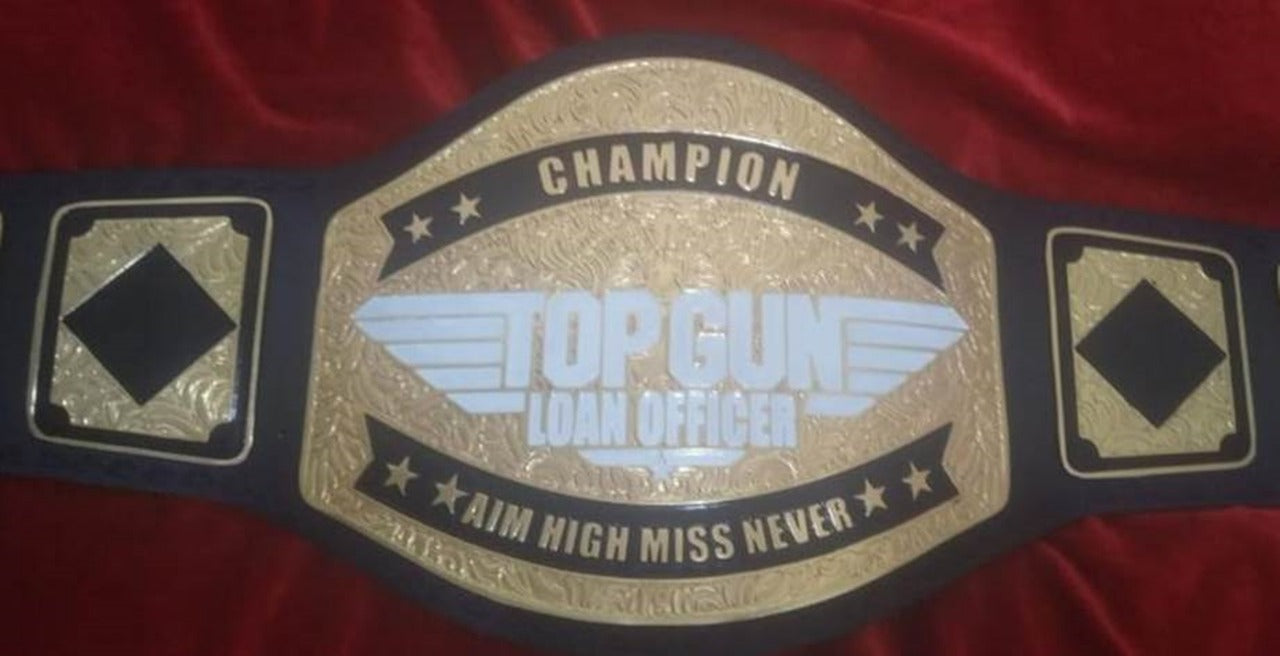 Custom Name and Top Gun Logo For Firm Wrestling Championship Belt - Customize Wrestling Belts