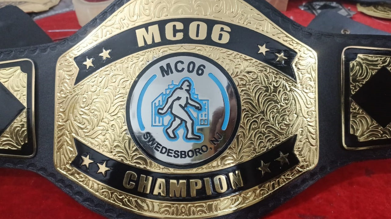 Custom Name and MC 06 Swedesboro NJ Logo Wrestling Championship Belt - Customize Wrestling Belts