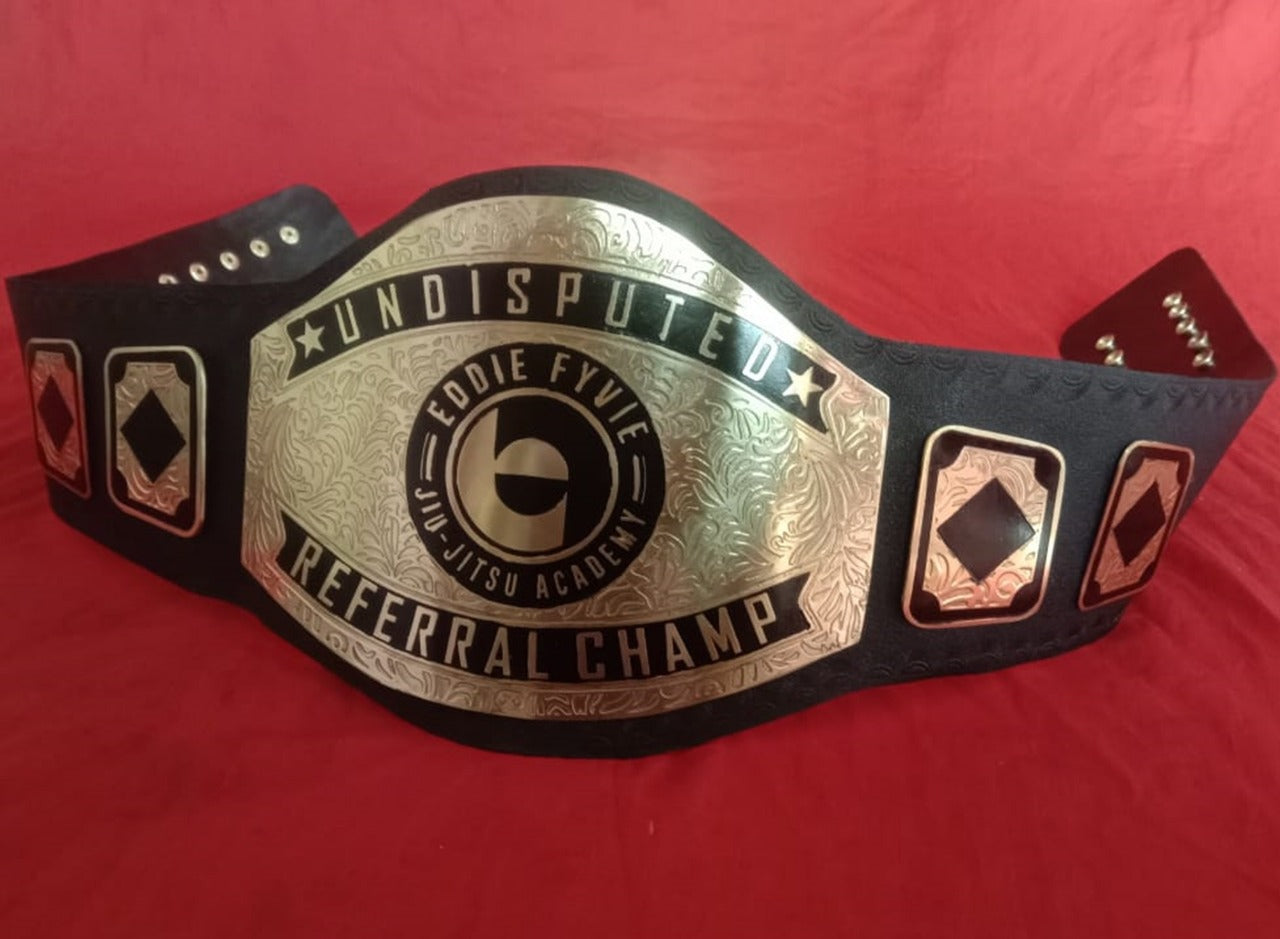 Custom Name and Jiu Jitsu Academy Logo Wrestling Championship Belt - Customize Wrestling Belts