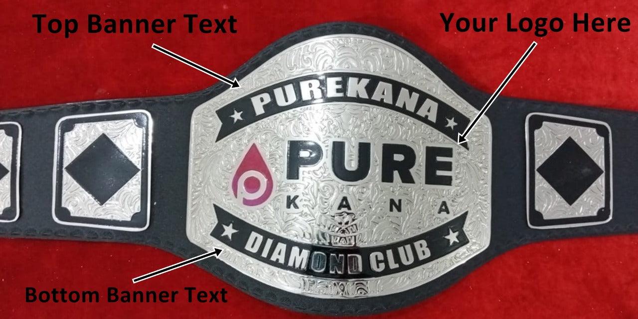 Custom Name and Pure Kana Logo Wrestling Championship Belt - Customize Wrestling Belts