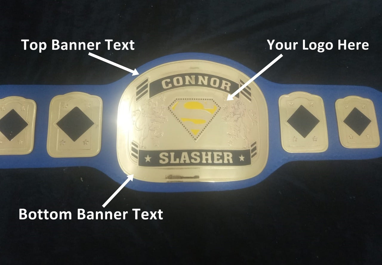 Custom Superman Logo Wrestling Championship Belt - Customize Wrestling Belts