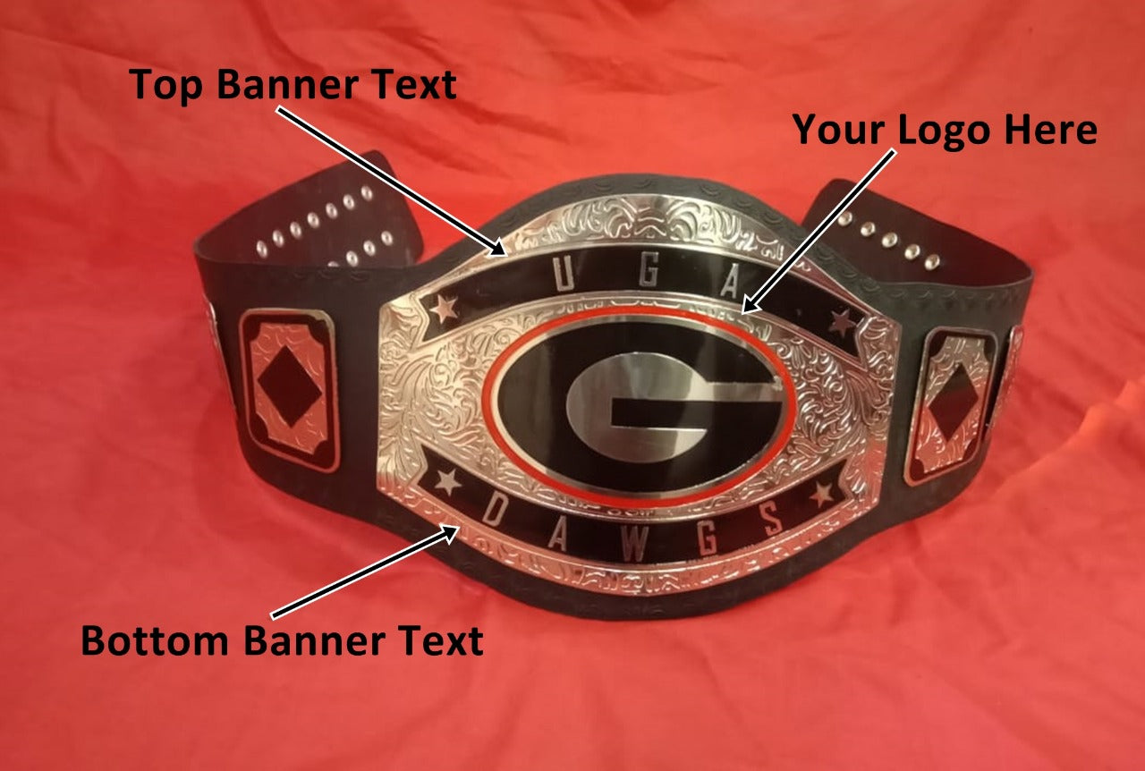 Custom Name and G Logo Wrestling Championship Belt - Customize Wrestling Belts