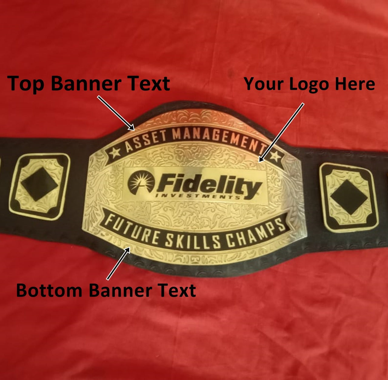 Custom Name and Fidelity Investment Logo Wrestling Championship Belt - Customize Wrestling Belts